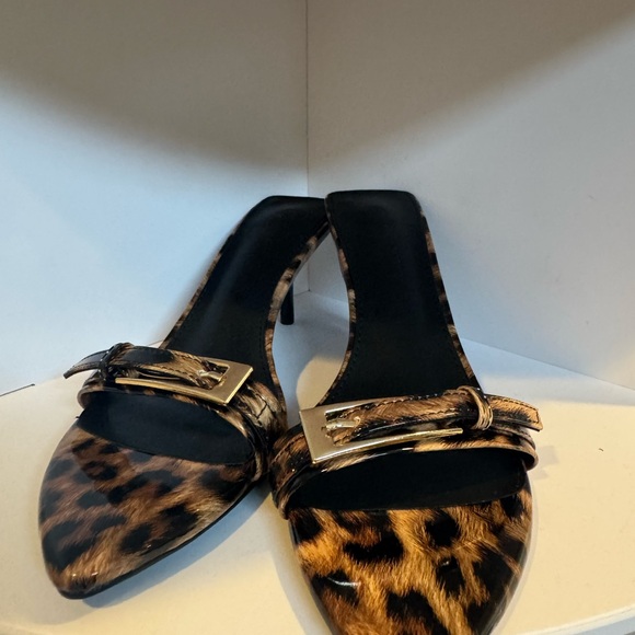 Miss Lola Leopard Print Mules - Picture 1 of 3